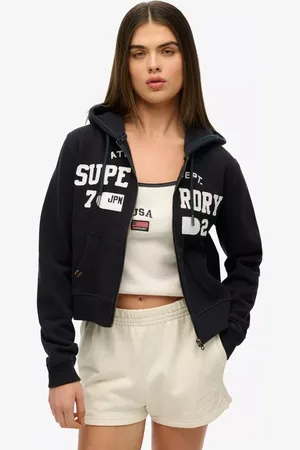 Superdry Athletic Essentials Relaxed Cropped Zip Hoodie
