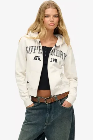 Superdry Athletic Essentials Relaxed Cropped Zip Hoodie