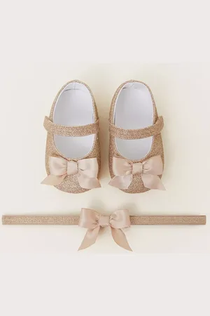 Monsoon Moonsoon Baby Glitter Bow Booties and Headband Set