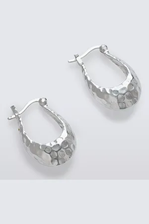 John Lewis Hammered U Hoop Earrings