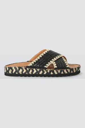 AND/OR Lola Whipstitch Cross Strap Mule Espadrille Sandals