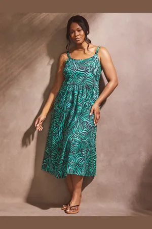 Live Unlimited London Curve Abstract Strappy Sun Dress