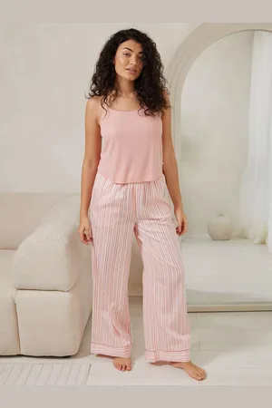 Chelsea Peers Pointelle Cami Stripe Bottom Long Pyjama Set