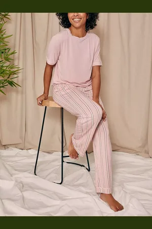 PRETTY YOU Stripe Bottoms Bamboo Rich Pyjama Set