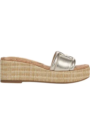 Sam Edelman Pauleena Leather Platform Wedge Sliders