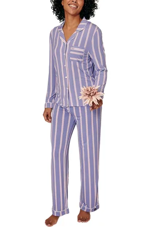 PRETTY YOU Stripe Bamboo Rich Long Pyjama Set
