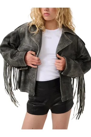 Gestuz Jaggy Faded Pure Leather Jacket