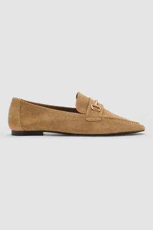 MANGO Soft Suede Buckle Moccasins