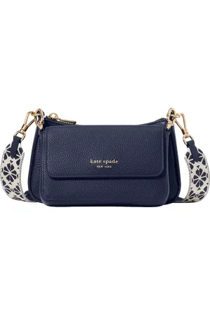 Kate Spade Leather Double Up Webbed Strap Cross Body Bag, Parisian