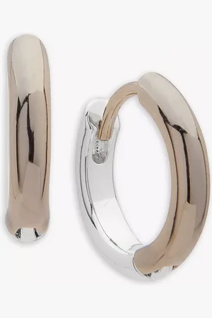 Ralph Lauren Lauren Two-Tone Huggie Hoop Earrings, Silver/Gold