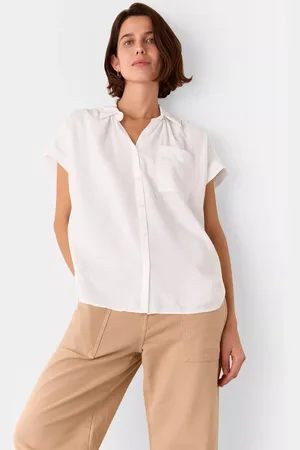 Whistles Nicola Crinkle Short Sleeve Shirt