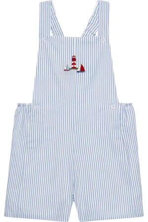 FrenchTrotters Baby Atticus Cotton Striped Dungarees