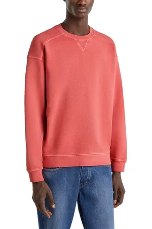 Benetton Cotton Garment Dyed Crew Neck Sweatshirt