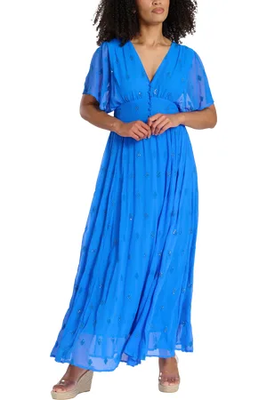 South Beach Sequin Detail Button Midi Dress