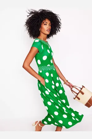 Boden Melanie Polka Dot Jersey Midi Dress