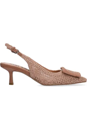 Bibi Lou Dalila Floral Textured Pointed Slingback Courts