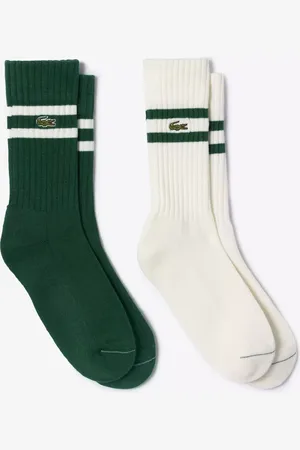 Lacoste Jacquard Stripe Crew Socks, Pack of 2