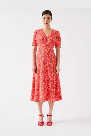 L.K. Bennett Rosamund Ikat Spot Silk Rich Dress