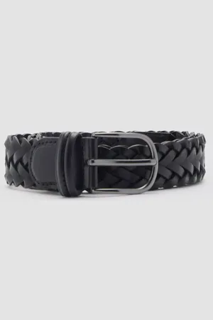 MANGO Trenza Woven Leather Belt
