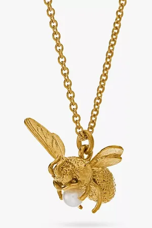 Alex Monroe Fly Bee Pearl 22ct Necklace