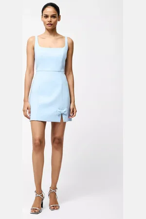 French Connection Whisper Bow Slit Strappy Mini Dress
