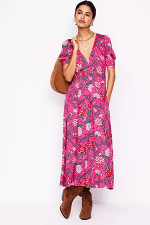 Boden Kristen Floral Pleated Jersey Dress