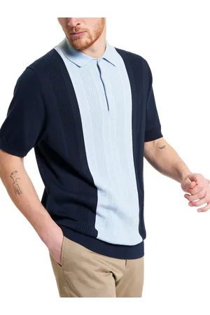 Ben Sherman Knitted Organic Cotton Short Sleeve Block Stripe Polo Top