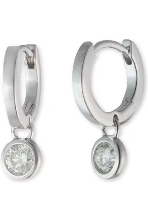 Ralph Lauren Lauren Sterling Cubic Zirconia Drop Hoop Earrings