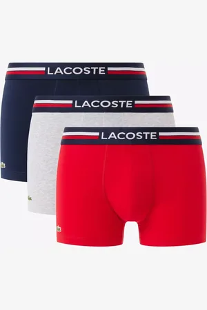 Lacoste Stripe Waistband Cotton Stretch Trunks, Pack of 3