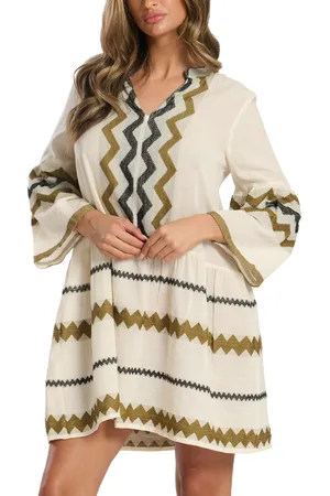 South Beach Jacquard Drop Hem Tiered Mini Dress