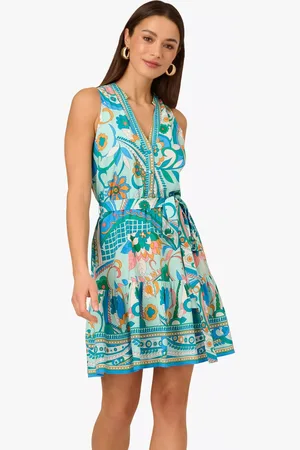 Adrianna Papell Adrianna by Adriana Papell Floral Flounce Hem Mini Dress
