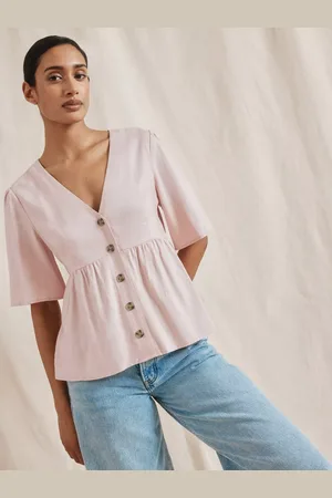 Albaray Button Through Peplum Hem Top