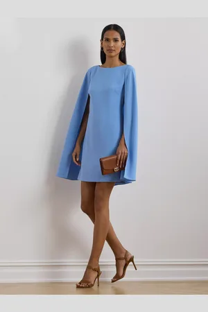 Ralph Lauren Lauren Petra Cape Georgette Cocktail Dress