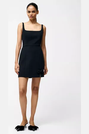 French Connection Whisper Bow Slit Strappy Mini Dress