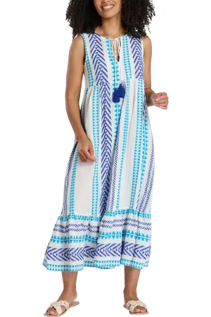 South Beach Jacquard Sleeveless Midi Dress