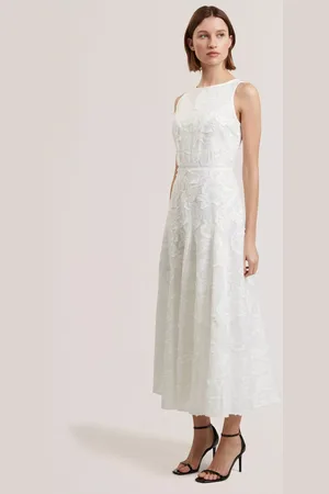 Ted Baker Enkoaa Floral Embroidered A-Line Midi Dress