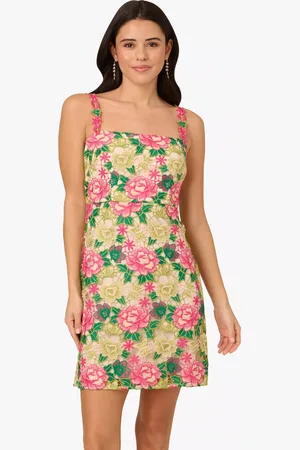 Adrianna Papell Floral Embroidered Mini Dress