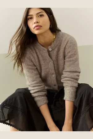 BRORA Textured Alpaca Wool Rich Cardigan