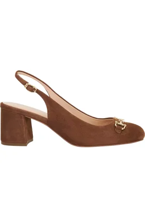 Dune Dreaming Suede Block Heeled Slingback Courts