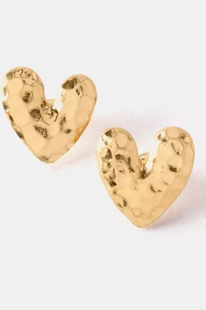 mint&berry Heart Stud Earrings, Tone