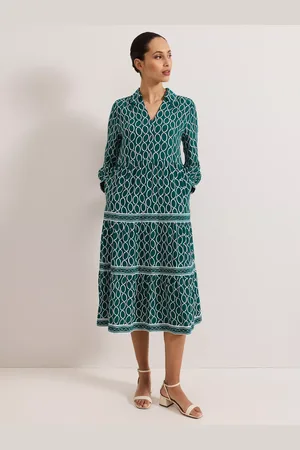 Phase Eight Lara Chain Print Tiered Midi Dress