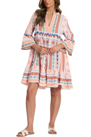 South Beach Jacquard Drop Hem Tiered Mini Dress