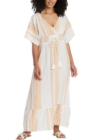 South Beach Jacquard Wrap Front Maxi Dress