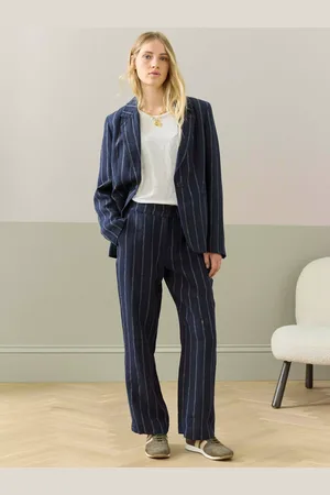 BRORA Linen Stripe Pull On Trousers