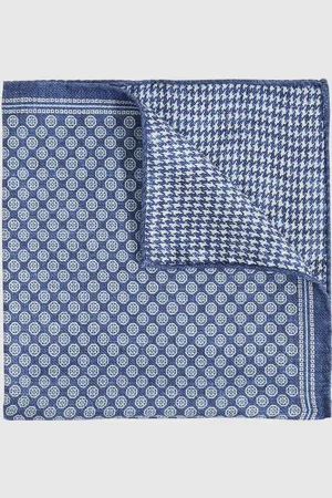 Reiss Giulio Silk Medallion-Print Pocket Square