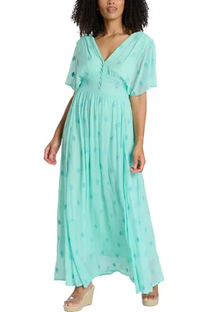 South Beach Sequin Detail Button Midi Dress