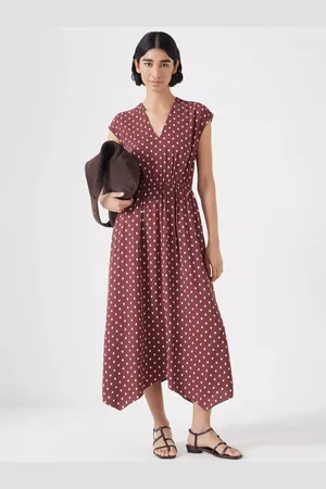 Hush Puppies Klara Polka Dot Hankerchief Hem Maxi Dress