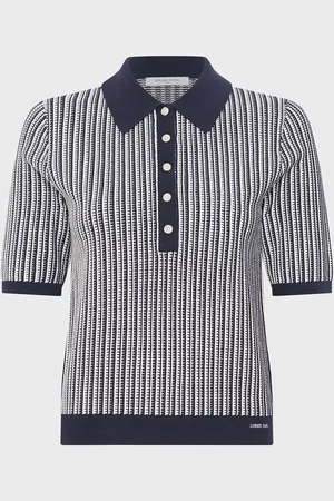 Gerard Darel Jarelle Stripe Knit Polo Top
