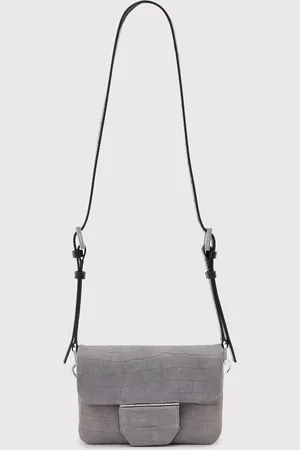 AllSaints Jupiter Snake Effect Suede Cross Body Bag