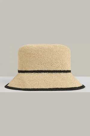 Reiss Edith Stripe Straw Hat